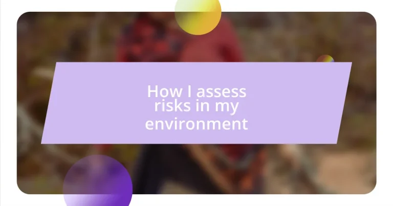 How I assess risks in my environment